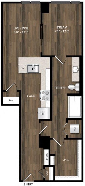 Portland Astoria Apartments in Portland, Oregon A10 Floor Plan